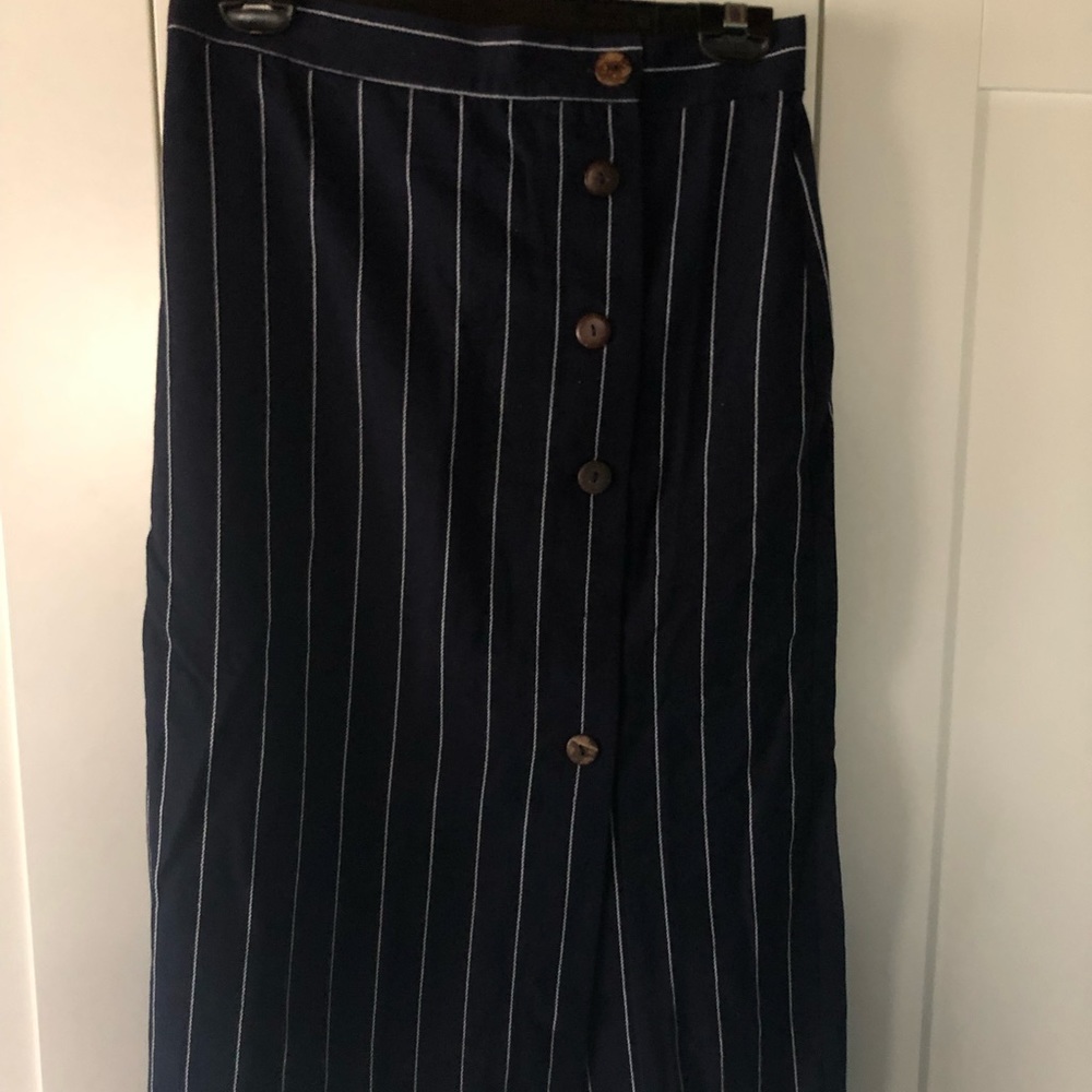 Navy and White midi skirt